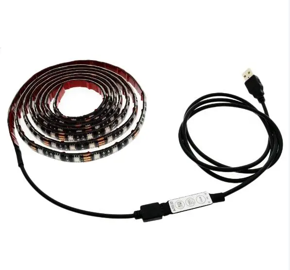 3 Key set USB 5 V 5050 светодиодные RGB ленты гибкое светодиодное освещение подсветка с 3 клавишами дистанционного управления для ТВ фона - Испускаемый цвет: 3 Key set