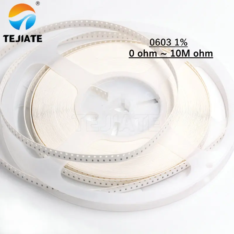 100pcs 0603 SMD 1/10W chip resistor 1% resistors 0ohm ~ 10M 0R 1K 4.7K 4K7 10K 100K 1M 100 220 330 ohm 1R 10R 100R 220R 330R | Электронные