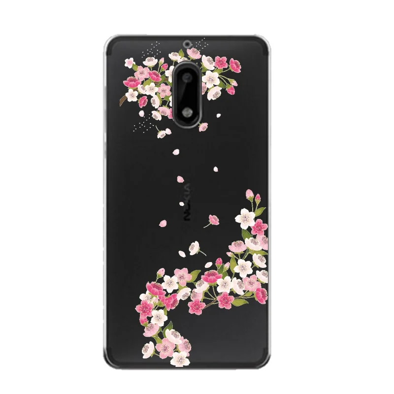 Blossom Soft Clear TPU Phone Case For Nokia3 5 6 8 N540 N640 N535 N830 Bear Flora Printed Fundas Luxury ShellCover Free Shipping | Мобильные