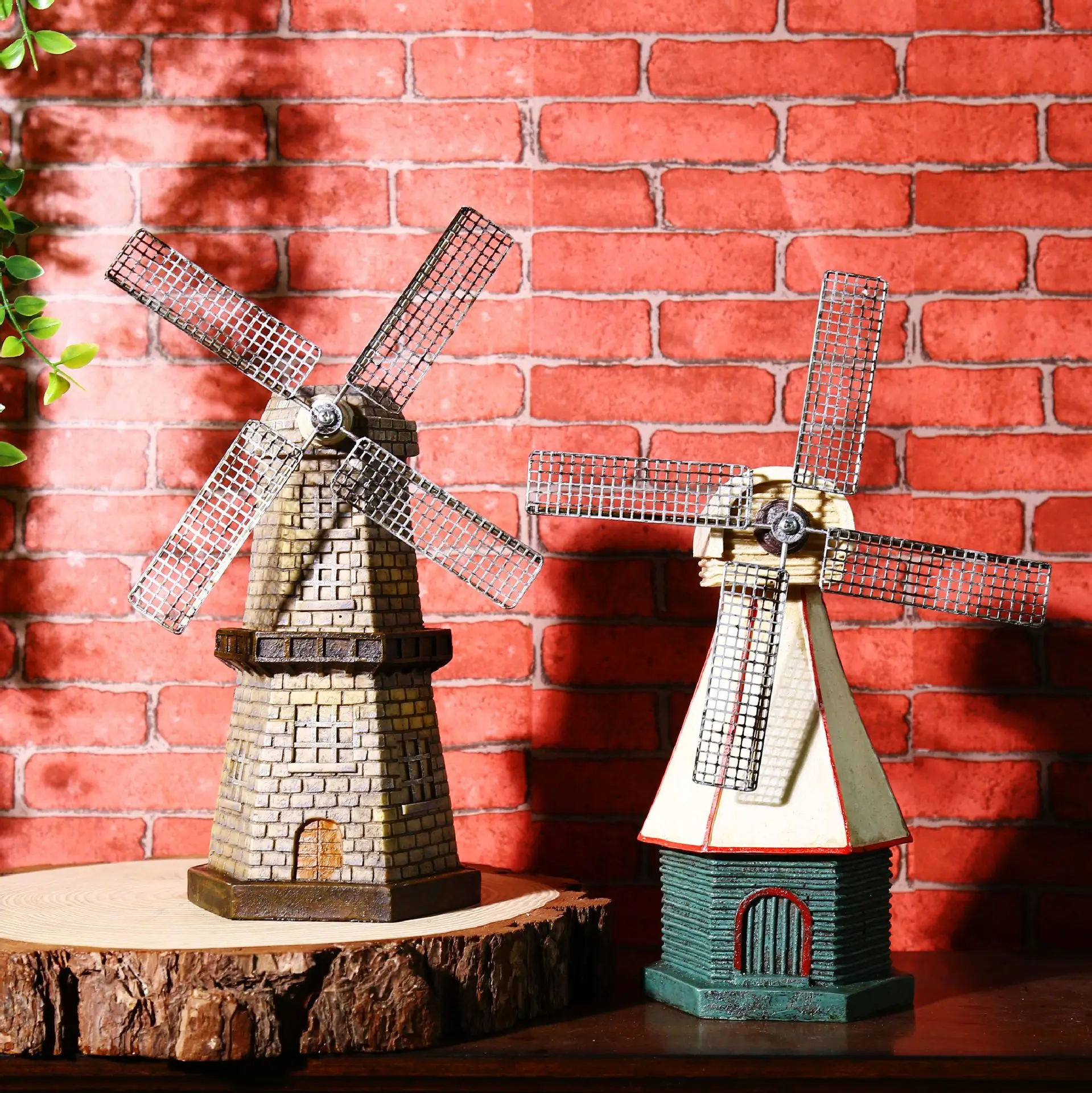 Retro Dutch Windmill Model Craft Placement Coffee Shop Cabinet Wine Decorations Creative Furnishings Home Decor | Дом и сад