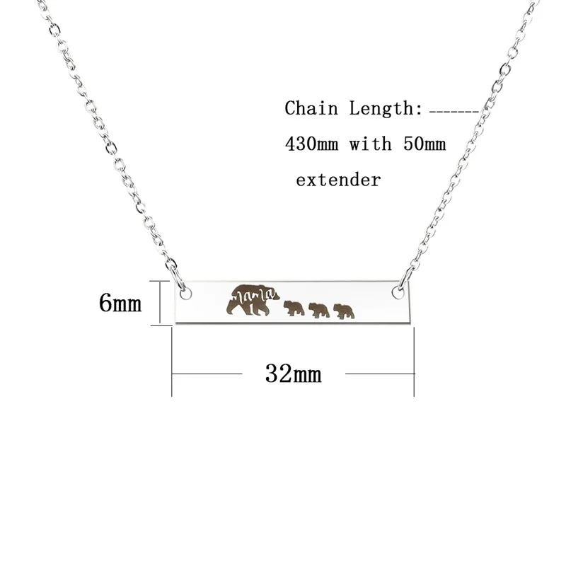AZIZ BEKKAOUI Mama Bear Love Necklace DIY Letter Stainless Steel Jewelry Best Christmas Gift for Mom Dropshipping | Украшения и