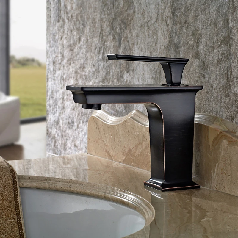 Античный кран для умывальника ORB холодной и горячей воды латунный Смеситель