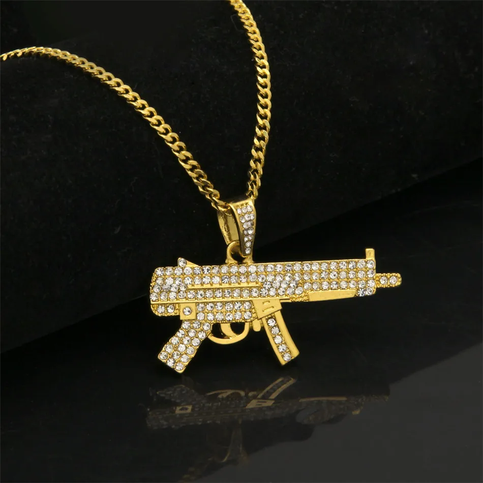 Ожерелье UWIN в стиле хип хоп с подвеской виде оружия|f pendant|ak47 necklacenecklace ak47 |