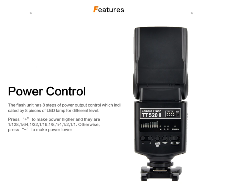 Godox TT520 II Flash TT520II встроенный 433 МГц беспроводной сигнал+ цветной фильтр Стандартный передатчик RT для Canon Nikon DSLR камер
