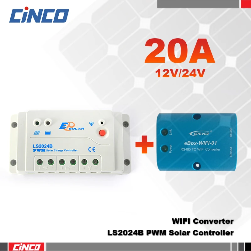 LS2024B + eBOX WIFI 01 20A 12 V/24 V EPSOLAR landstar Контроллер заряда с модулем управления приложением