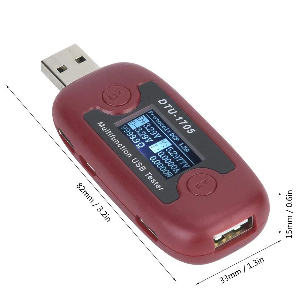 Высокоточный Многофункциональный USB тестер емкости тока DTU1705 с ЖК-дисплеем