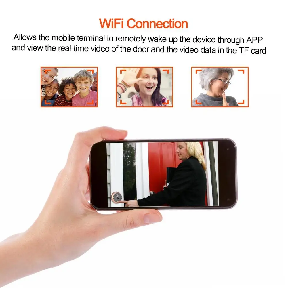 4.3in умный WiFi дверной звонок кошачий глаз камера ИК Ночное Видение Обнаружение движения сигнализация Уникальный съемный аккумулятор дизайн deurbel