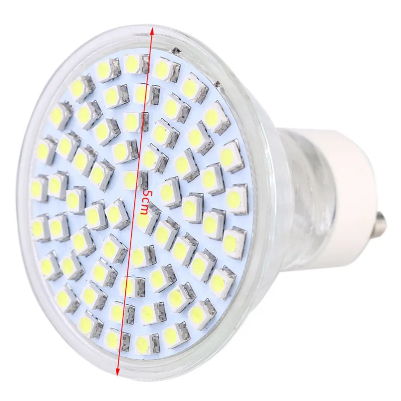 5 шт./лот MR16 GU10 GU5.3 60 светодиодов SMD3528 12 В 220 7 Вт Светодиодная лампа Теплый/Холодный