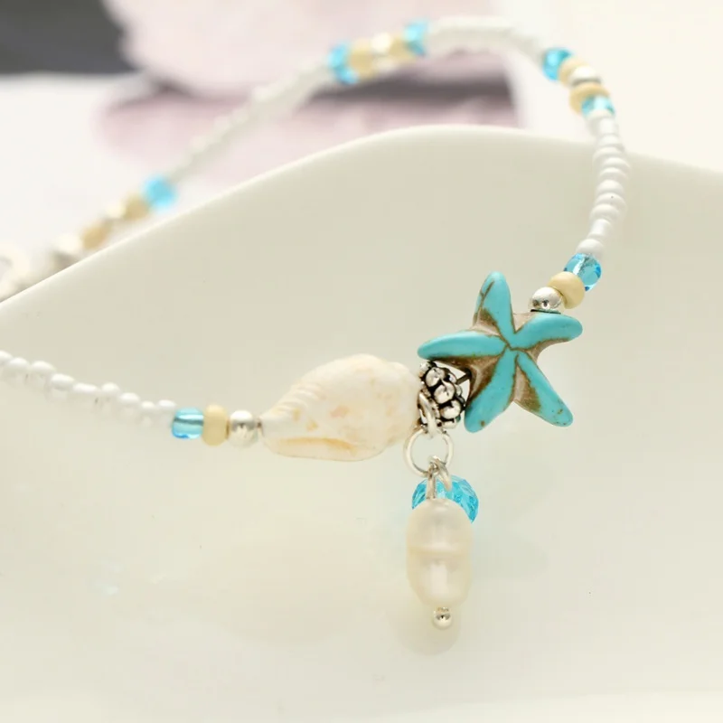 Бохо Морская звезда кулон ракушка ножной браслет Мода ручной работы Подвеска