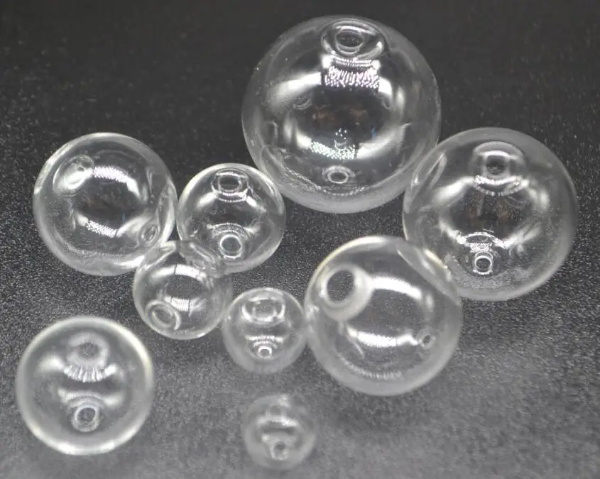 

100pieces Transparent glass globe double hole ball Glass bottle empty vial pendant diy jewelry findings supply charm accessories