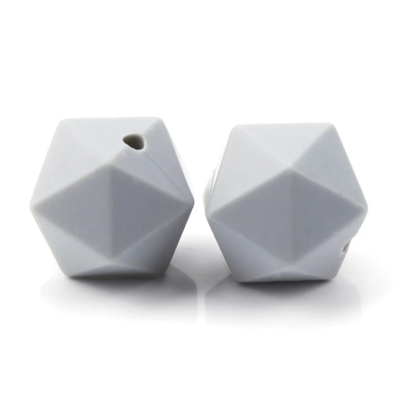 71 Glacier Gray 100 шт Icosahedron пищевого качества силиконовые бусины для прорезывания зубов 14 мм для грудного вскармливания, ожерелье, прорезыватель, пустышка, Bpa бесплатно - Цвет: 71 Glacier Gray