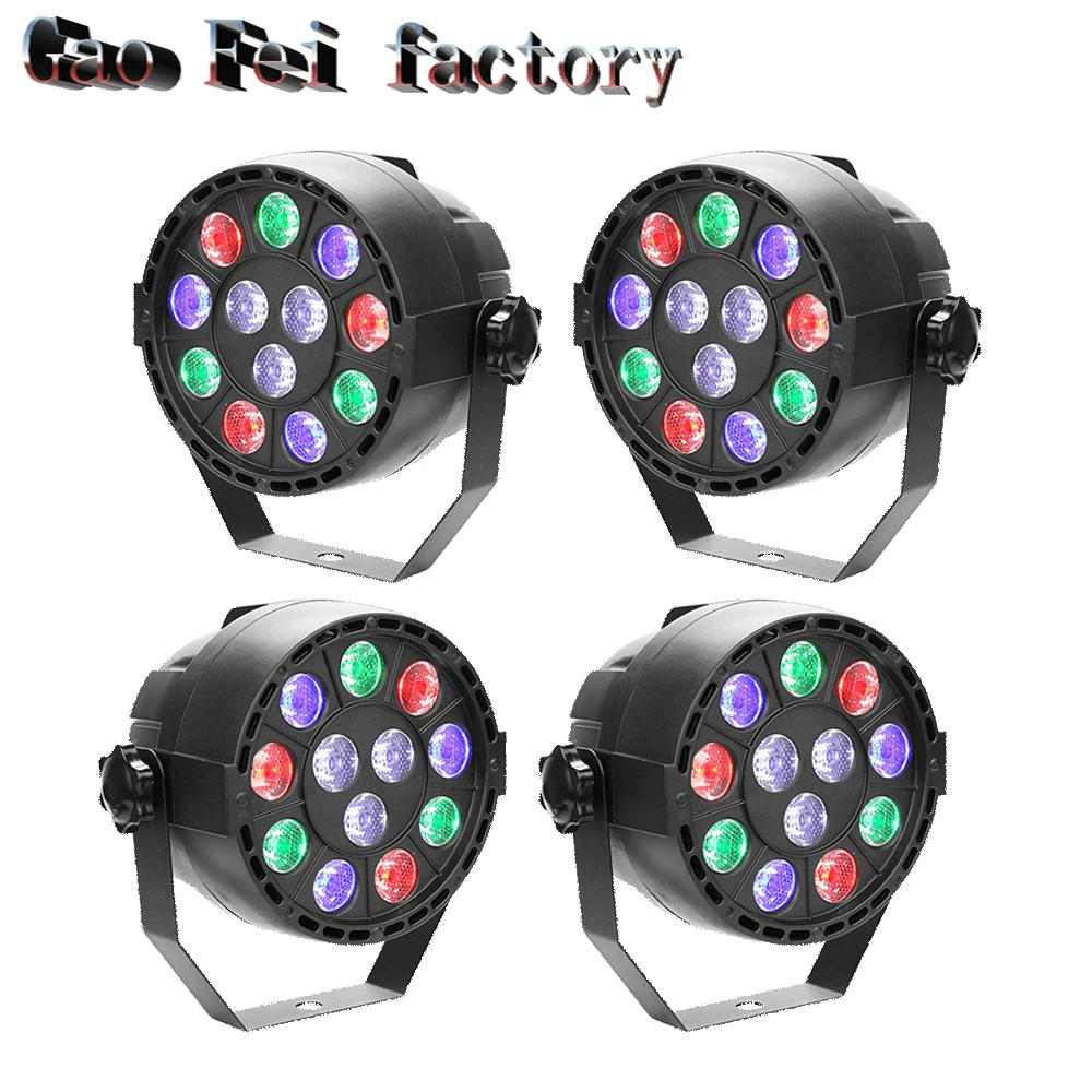 

DJ Lights 12X3W Flat Led Par RGBW Dmx512 Disco Lamp Ktv Bar Lyre Wash Beam Projector For Home Party