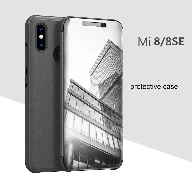 Умный прозрачный зеркальный флип чехол для Xiaomi mi 9 8 lite se Mi A1 A2 Mix 2 3 Redmi 4X Note 7 6 pro 5 note 4