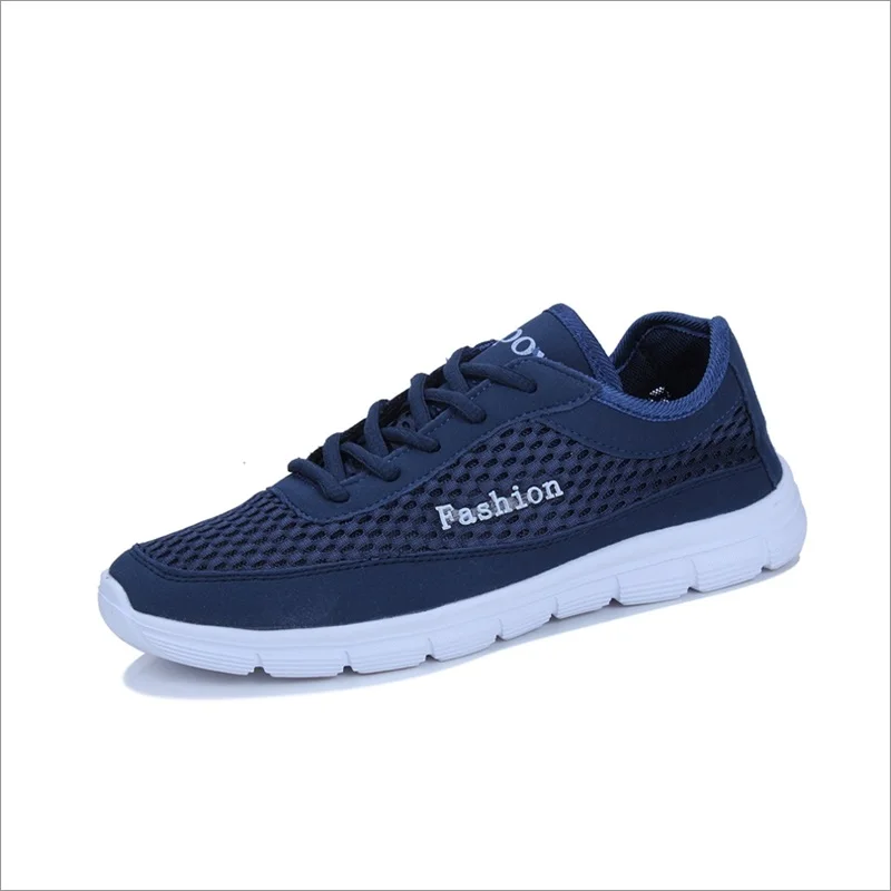New Solid Color Men Summer Casual Shoes Breathable Light Male Mesh Sneakers Black Blue Grey | Обувь