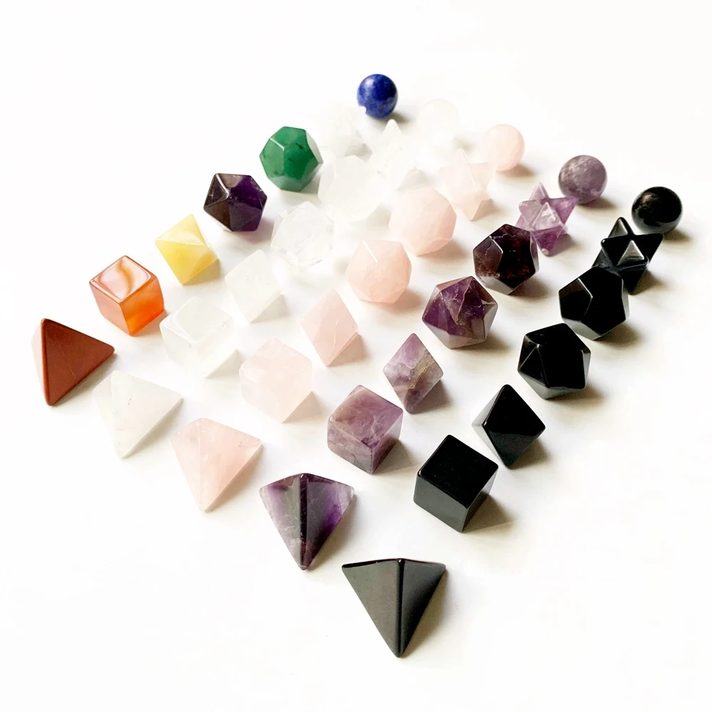 Набор из 7 камней чакры Платонические твердые тела Сакральная геометрия Меркаба