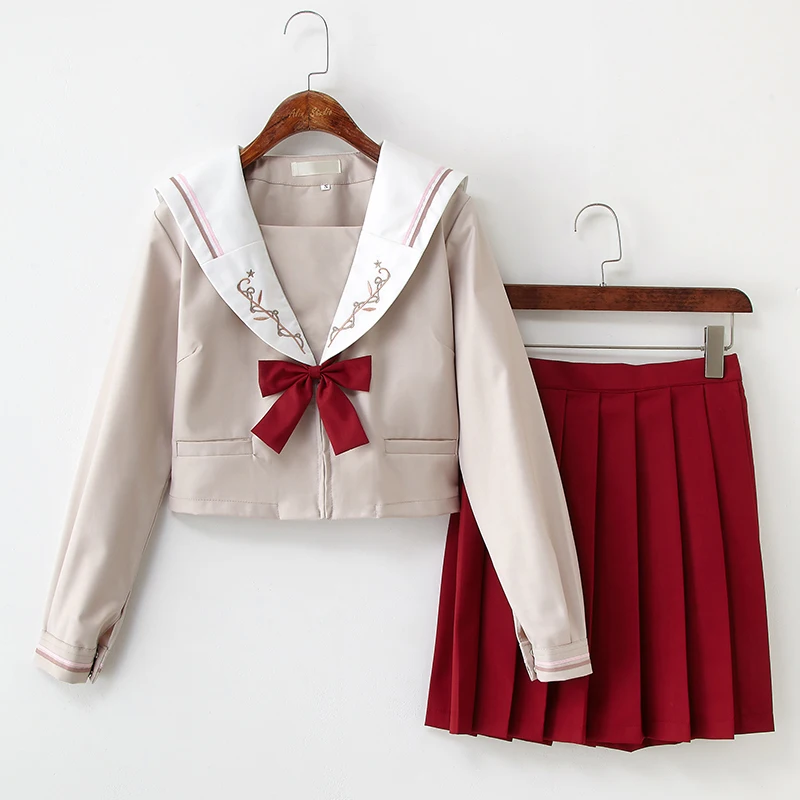 Японская школьная форма для девушек матросские Топы + галстук юбка в стиле