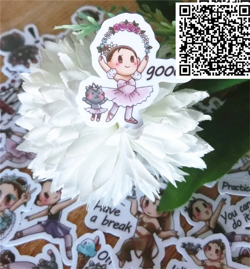 39 pcs Dancing girl Stickers for Notebook Planner Cute Cartoon Decorative Style toy Sticker Scrapbooking For Laptop Children | Дом и сад