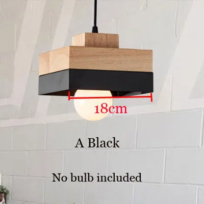 A Black no bulb Современная модная Подвесная лампа из дерева для бара, кафе, ресторана, кабинета, офиса, коридора, гостиной, столовой, люстра, светильник - Цвет корпуса: A Black no bulb
