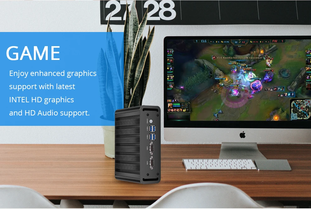 XCY мини-ПК Dual LAN Core i7 5500U i5 5200U i3 5005U HD graphics 5500 Windows 10 Wifi Hdmi 2* COM HTPC TV корпус мини-компьютер
