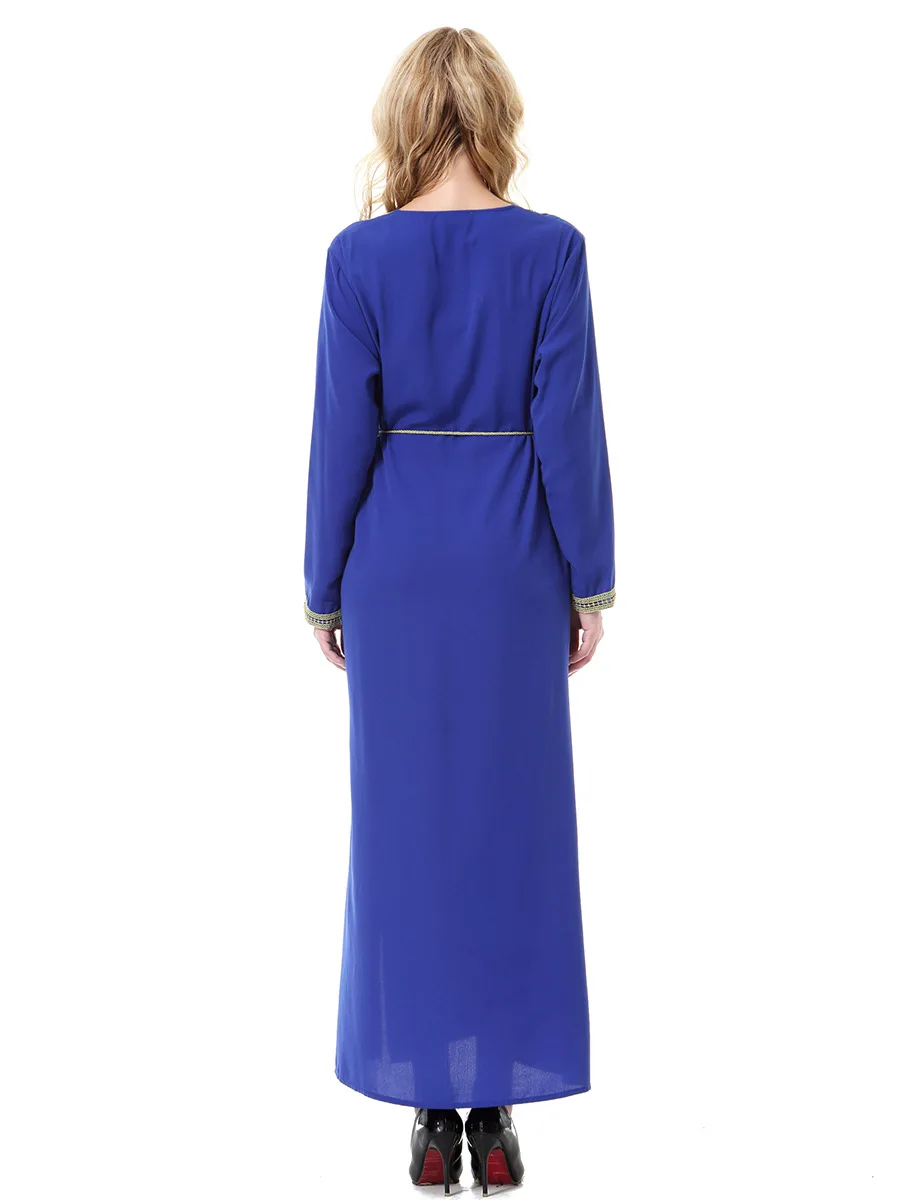 Винтажное женское Повседневное платье с длинным рукавом Abaya мягкое для