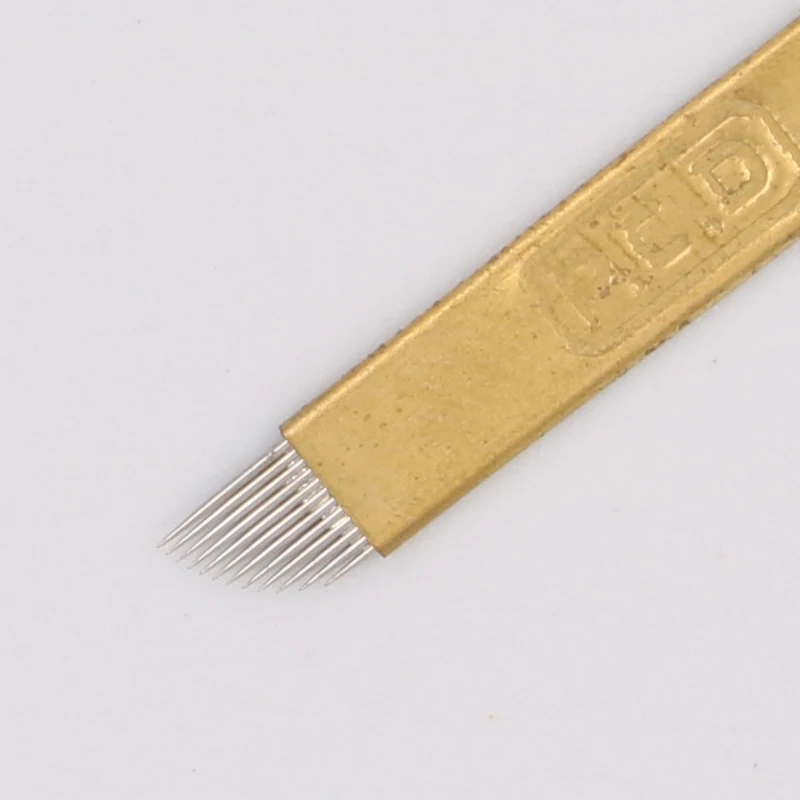 Оптовая продажа 500 шт. микроблейдинг иглы 12 pin pcd Lamina Tebori жесткий гибкий Зубцов
