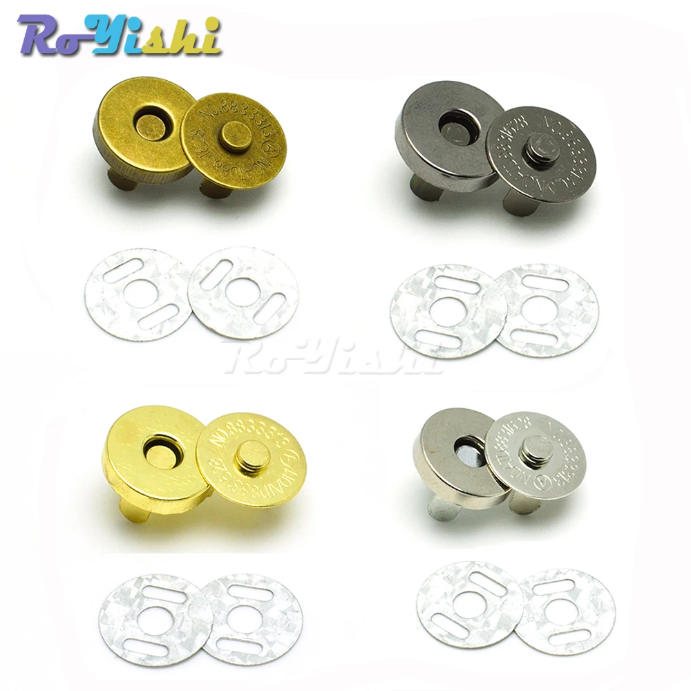 Magnetic Snap Fasteners Clasps Buttons Handbag Purse Wallet Craft Bags Parts Accessories 14mm 18mm images - 6
