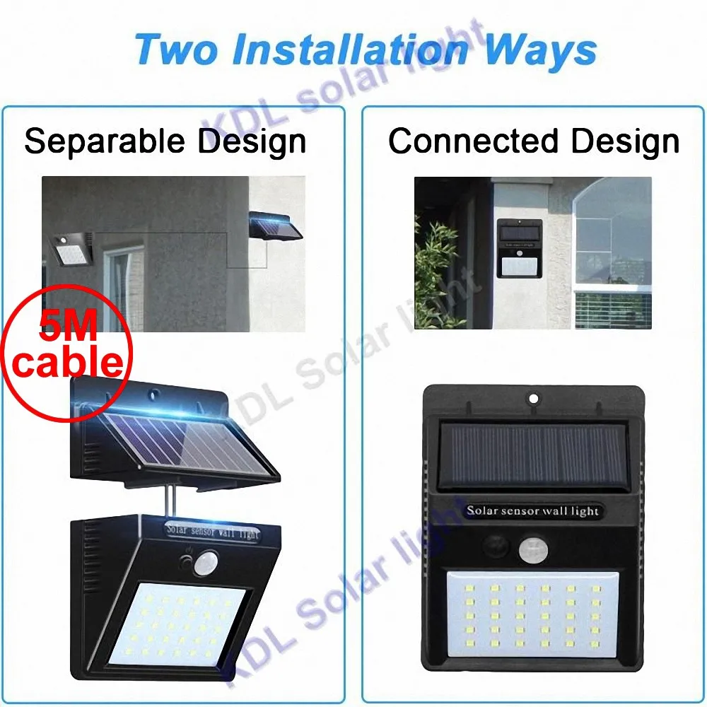 30 светодиодов солнечный свет разделенная панель светодиодная лампа хрустальная