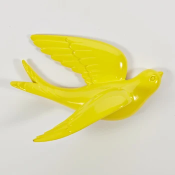 yellow-Big 2 Настенные орнаменты из смолы статуи Ласточки домашние декоративные настенные наклейки ТВ черная земля гостиная садовые скульптуры настенные украшения - Цвет: yellow-Big 2