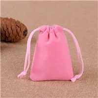 Pink Высокое качество, индивидуальный логотип, 50 шт./лот, 7X9 см, темно-красный цвет, роскошные ювелирные изделия, бархатные мешочки на шнурке, подарочные сумки - Цвет: Pink