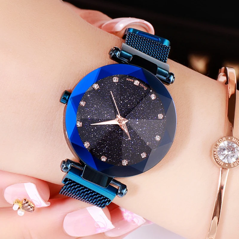 Женские кварцевые часы с бриллиантами роскошное платье женские звездного неба