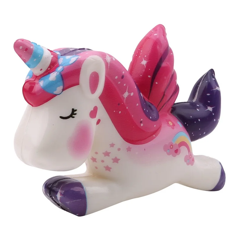 Kawaii Pegasus Unicorn Squishy PU Мягкий медленно поднимающийся ароматизированный хлеб Squeeze игрушки Моделирование Ремесло Декор Рождественский подарок для детей 11*8*3 см