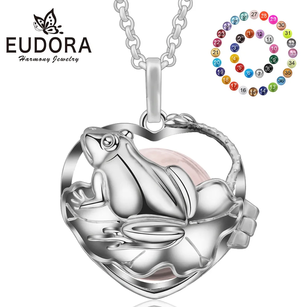 Eudora, медное покрытие, серебро, 20 мм, гармония, бола, шар, лягушка, медальон, клетка, подвеска, подходит для колокольчика, шар, ожерелье для беременных женщин K205N20