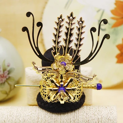 M4 gold purple Много дизайнов мужской волос Тиара принц император учёный голова часть тиара ханьфу, косплей волос Корона кусок волос палка - Цвет: M4 gold purple