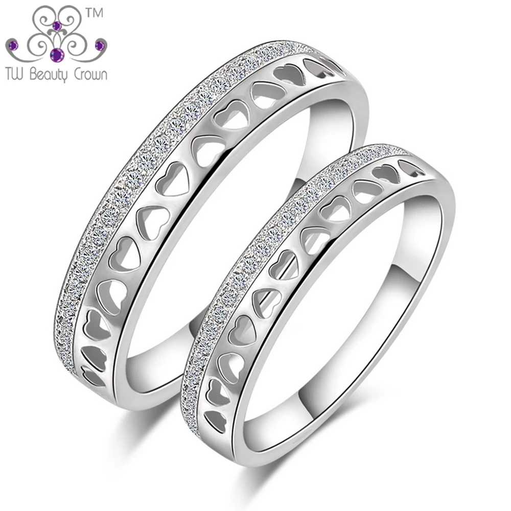 Романтические кольца влюбленных из стерлингового серебра 925 пробы для свадьбы и