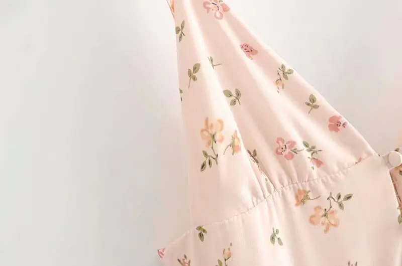 Спагетти ремни миди платье сексуальное Глубокий v-образный вырез цветочный принт