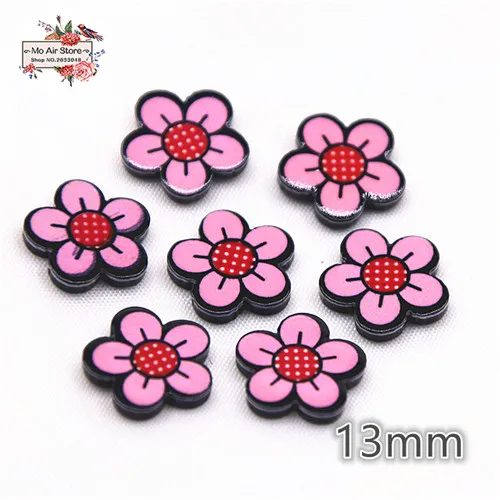 flower 20pcs 20 шт плоский полимер Мини Размер Мультфильм Плоская задняя часть Искусство украшение Шарм ремесло DIY волосы лук центр аксессуары - Цвет: flower 20pcs