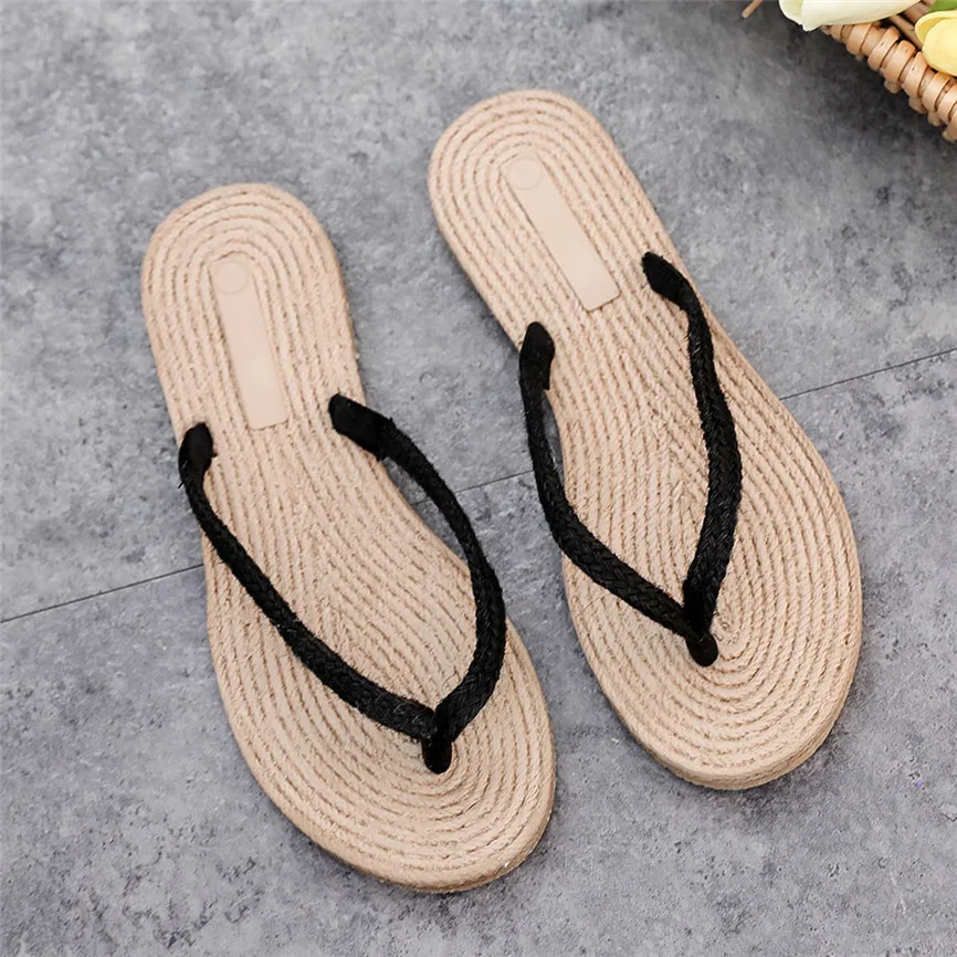 Summer Shoes Women Trendy National Style Slippers Weave Roman Style Outdoor Beach Flip Flops Slippers For Women 28#4