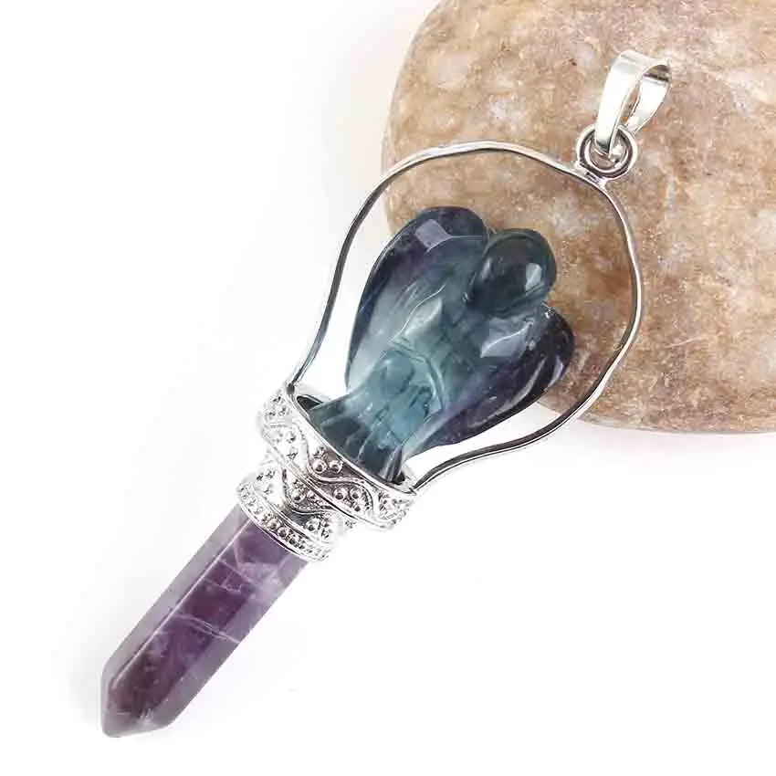 Трендовые бусины покрытый серебром натуральный Фиолетовый Кристаллы аметиста