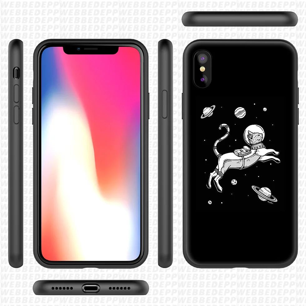 WEBBEDEPP Blue Eyes in Black Cat Soft Silicone Case for iPhone 11 Pro Xr Xs Max X or 10 8 7 6 6S Plus 5 5S SE |