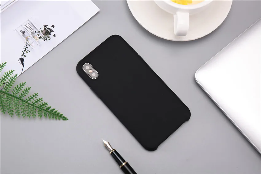 Настоящий жидкий силиконовый чехол для телефона для Apple Iphone X Xs роскошный мягкий защитный чехол из микрофибры для Iphone 8 7 6 6s Plus