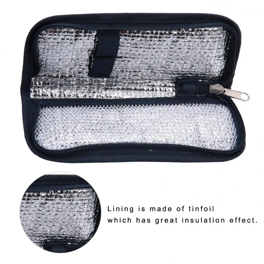 

1 Pcs Portable Diabetic Insulin Cooling Bag Protector Pill Refrigerated Ice Pack Medical Cooler Insulation Organizer Travel Case