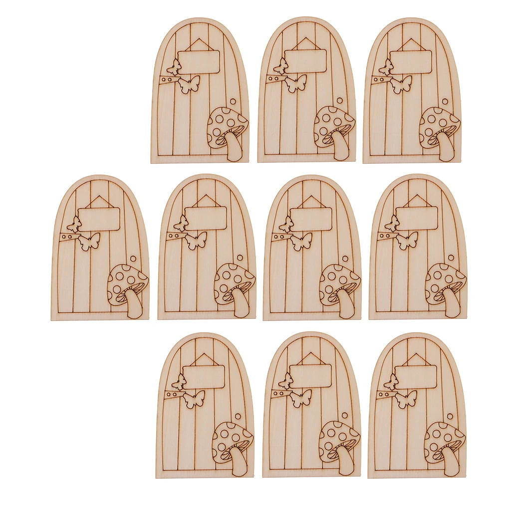 Набор из 10 маленьких небольших деревянных волшебных эльфийских дверей