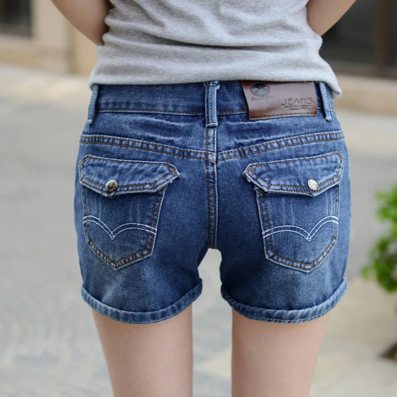 Lace Girl Women Denim Shorts Blue Jeans For Women's 2018 Fashion Fitness Casual Panties With Pockets | Женская одежда