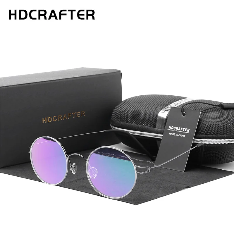 HDCRAFTER ультралегкие очки с титановым ободком круглая оправа для мужчин и женщин