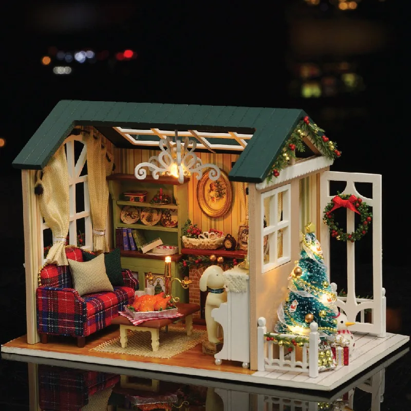New CuteRoom Z-009-A Dollhouse Handmake DIY Doll House Miniature Kit Collection Christmas Gift With Light Toy For Children | Игрушки и