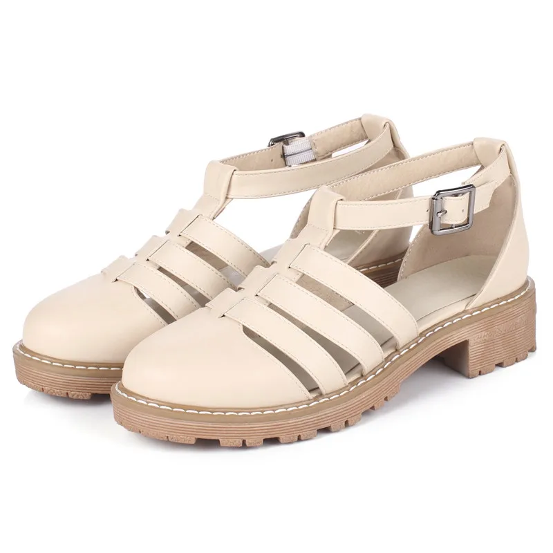 beige Gdgydh/Лидер продаж года; летние женские босоножки с закрытым носком; модные повседневные женские босоножки с вырезами; Милая женская обувь с ремешком на щиколотке - Цвет: beige