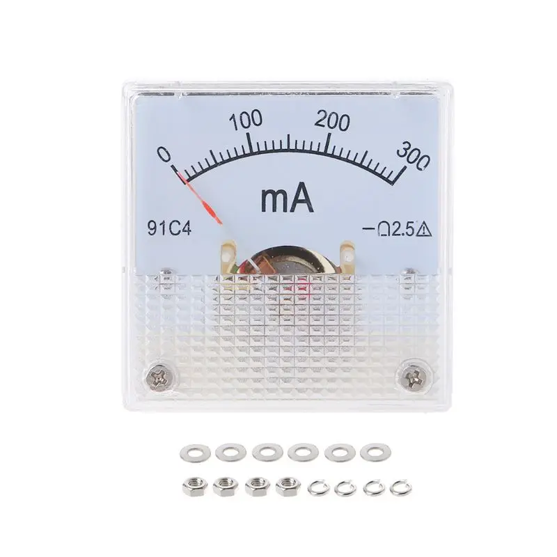 300mA OOTDTY класс 2,5 Точность DC 100uA 20mA 30mA 500mA 0-1A 2A 3A 5A 10A 15A 20A 30A амперметр переменного тока аналоговые Панель Амперметр 91C4 - Цвет: 300mA