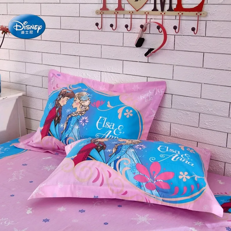 Дисней Эльза Анна принцесса 100% хлопок Розовый пододеяльник набор двойных