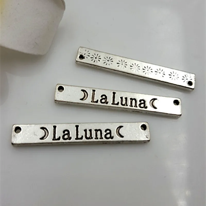 100 PCS Ancient Silver Witch Lettering La Luna Dangle Moon Goddess For Diy Bracelets Necklace Jewelry | Украшения и аксессуары