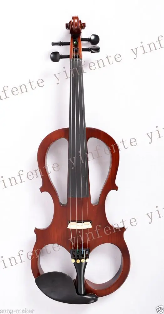 Одна красная 4 струнная 4/4 Новая электрическая акустическая скрипка #5 2514 # ican